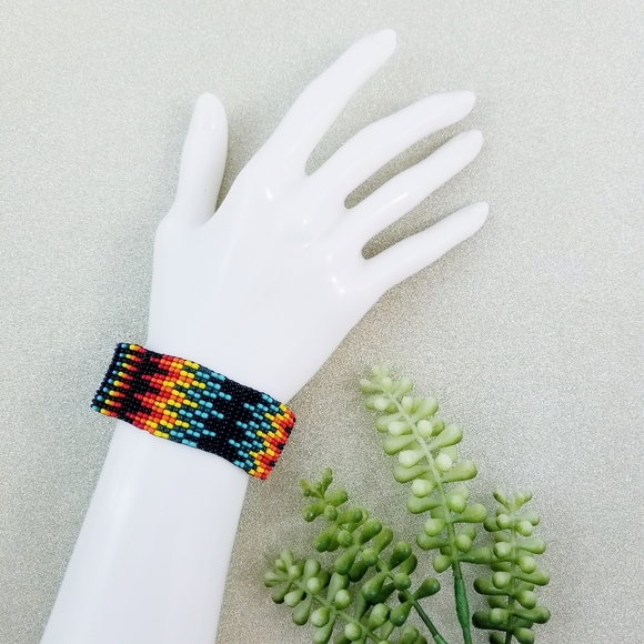 Jewelry - Handcrafted Boho Rainbow Seed Bead Bracelet